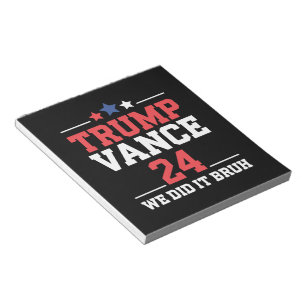 We Deden Het Bruh We Won Trump Vance 47ste Notitieblok