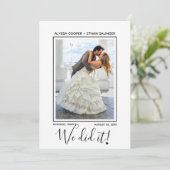 We deden het Elegant Wedding Announding Foto Aankondiging (Staand voorkant)