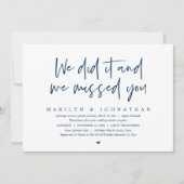 We deden het en we miste je, Wedding Elopement Kaart (Voorkant)