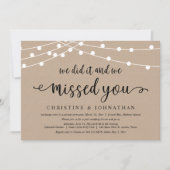 We deden het en we miste je, Wedding Elopement Kaart (Voorkant)