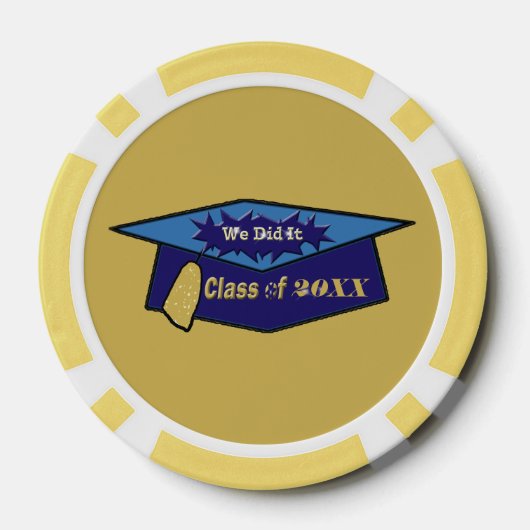 We deden het Klasse van 20XX Blues Afstuderen Pet Poker Chips (Achterkant)