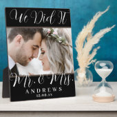 We deden het Mr & Mrs Black en White Wedding Fotoplaat (Zijkant)