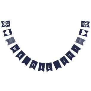 We deden het Nautical Wedding Anchor Bunting Vlaggetjes