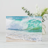 We deden het - Ocean Waves Save the Date Kaart (Staand voorkant)