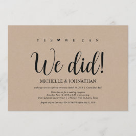 We deden het, Uitnodigingen voor bruiloft intieme 