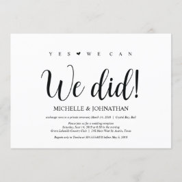 We deden het, Uitnodigingen voor Huwelijksvlucht R