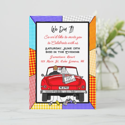 We deden het | We hebben de Eloped | Getrouwde aan Aankondiging (Staand voorkant)