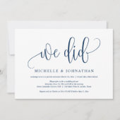 We deden het, Wedding Elopement Party Celebration  Kaart (Voorkant)