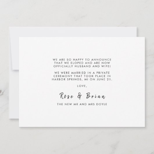 We deden moderne aangepaste foto bruiloft aankondi aankondiging (Achterkant)