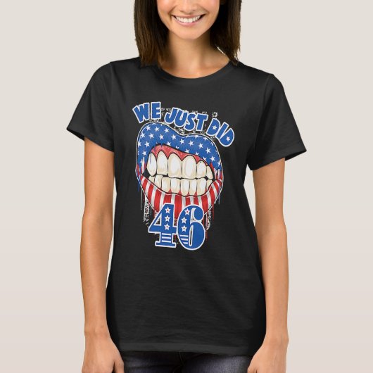 We deden net 46 verontruste patriottische rode wit t-shirt (Voorkant)