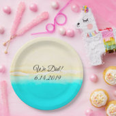 We deden Ocean Shore Blauwgroen Water  papier bord (Feest)