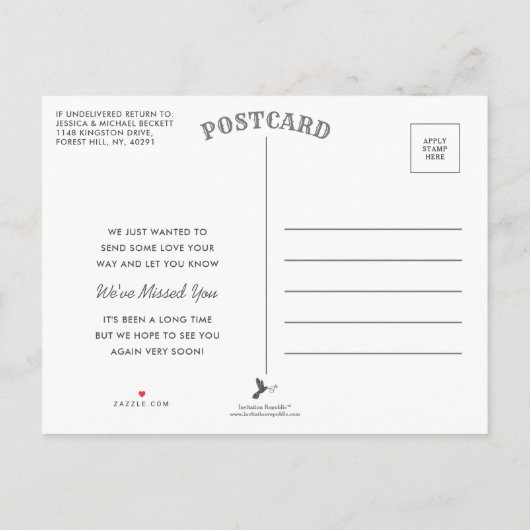 We denken aan je aankondiging Briefkaart (Achterkant)