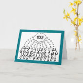 We denken allemaal aan jullie empathie van de groe kaart (Gele Bloem)