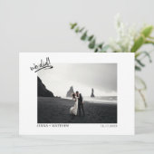 We Did Beach Just Married Elopement Foto Aankondiging (Staand voorkant)