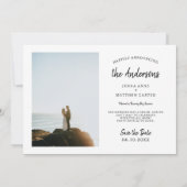 We Did Beach Just Married Elopement Foto Aankondiging (Achterkant)