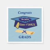 We Did It Class Blues Graduation Hat Servet (Voorkant)