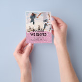 We Did It ELopement FOTO Huwelijksreceptie Budget Flyer (Hand)