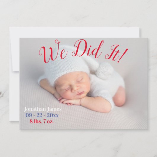 We Did It Foto-statistieken Script Geslacht Neutra Aankondiging (Voorkant)