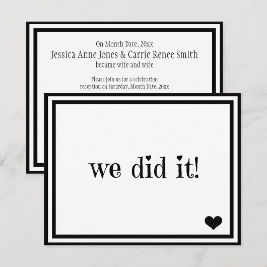 We Did It Kaart (Voorkant / Achterkant)