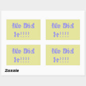 We Did It Paars en Geel Rechthoekige Sticker (Vel)