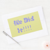 We Did It Paars en Geel Rechthoekige Sticker (Envelop)