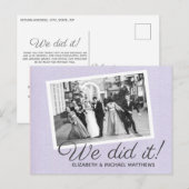 We Did It script aangepaste foto trouw bedankt Aankondigingskaart (Voorkant / Achterkant)