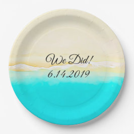 We Did Ocean Shore Turquoise Water mooie papieren  Bordje
