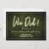 We Did Witte Neon Buxus Bruiloftsreceptie  Kaart (Voorkant)
