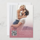 We Do 2 Foto's Script QR Rose Goud Bruiloft Kaart (Achterkant)
