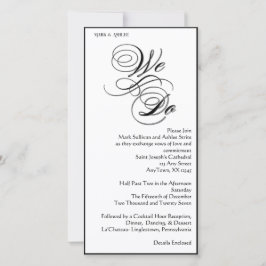 We Do 8x4 B&W Double Sided Wedding Invitation