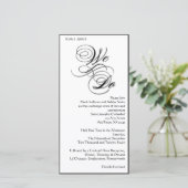 We Do 8x4 B&W Double Sided Wedding Invitation (Staand voorkant)