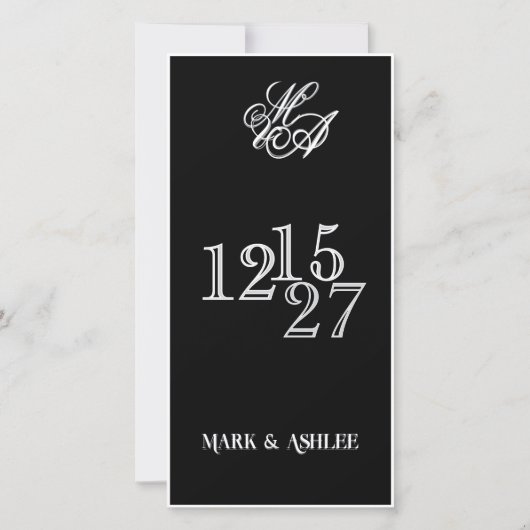 We Do 8x4 B&W Double Sided Wedding Invitation (Achterkant)