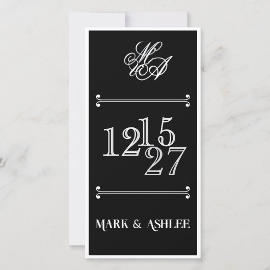 We Do 8x4 B&W Double Sided Wedding Invitation (Voorkant)
