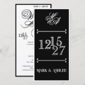 We Do 8x4 B&W Double Sided Wedding Invitation (Voorkant / Achterkant)