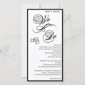 We Do 8x4 B&W Double Sided Wedding Invitation (Achterkant)