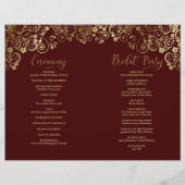 We Do Auburn Brown & Gold DIY Vouw Huwelijksprogra (Achterkant)