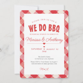 WE DO BBQ casual vintage geruite oefen diner Kaart