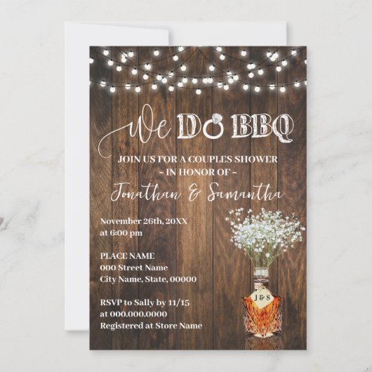 We do BBQ Couple Shower Whiskey Baby Breath Kaart (Voorkant)