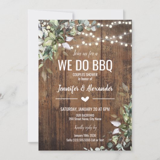 We Do BBQ Koppel Bruiloft met Wensput Kaart (Voorkant)