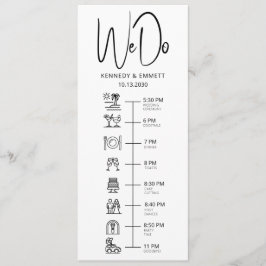 We Do Beach Wedding Day Timeline Flat Programma Programmakaart
