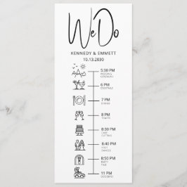 We Do Berg Bruiloft Dag Tijdschema Plat Programma Programmakaart