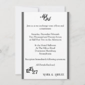We Do, Black & White Wedding Invitation Kaart (Achterkant)