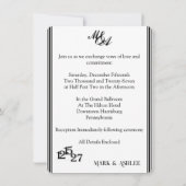 We Do, Black & White Wedding Invitation Kaart (Achterkant)