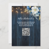We Do! Blauwe Houten Witte Blauwe Bloem QR Code Tr Kaart (Achterkant)
