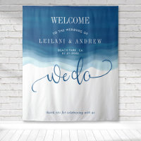 We Do Blauwe Ombre Watercolor Golf Wedding