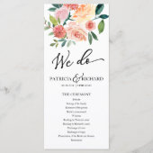We Do Bloemenschildering Bruiloftsprogramma 4x9 Programmakaart (Voorkant)