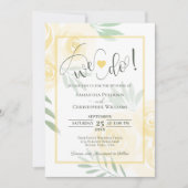We Do! Boter Geel & Salie Boho Rozen Trouwen Kaart (Voorkant)