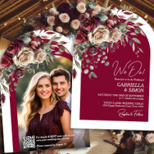 We Do Bourgogne Rozen QR Code & Foto Arch Trouwdag
