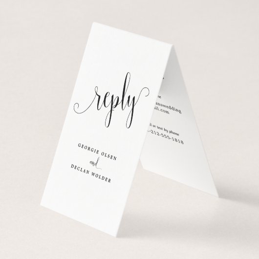 We Do Calligraphy Trouwkaart Lange RSVP Kaart (Voorkant)