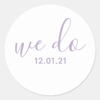 We Do Dated Lavender Envelopezegel Ronde Sticker